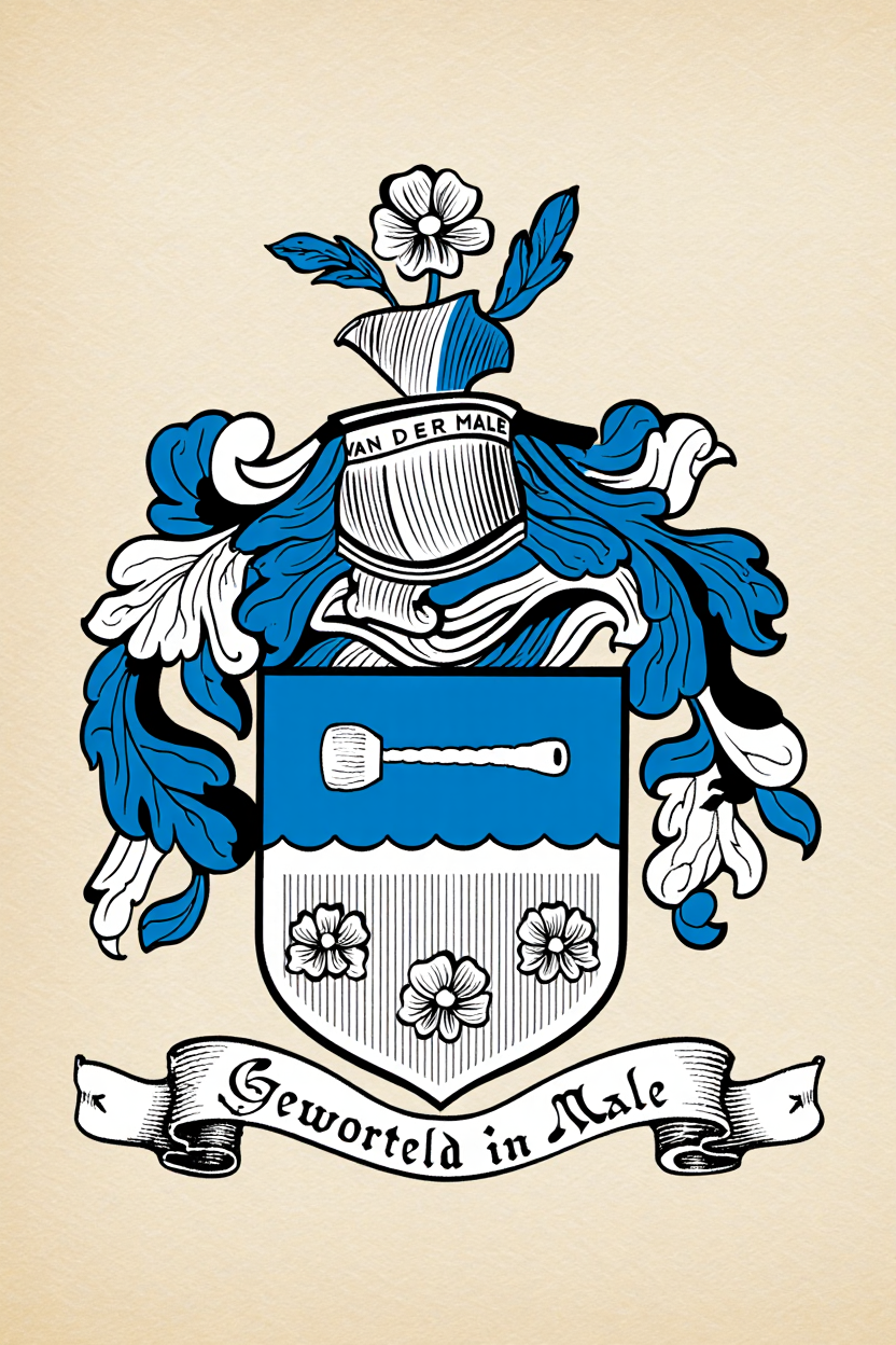 Familiewapen van de achternaam VAN DER MALE (vergrendeld)