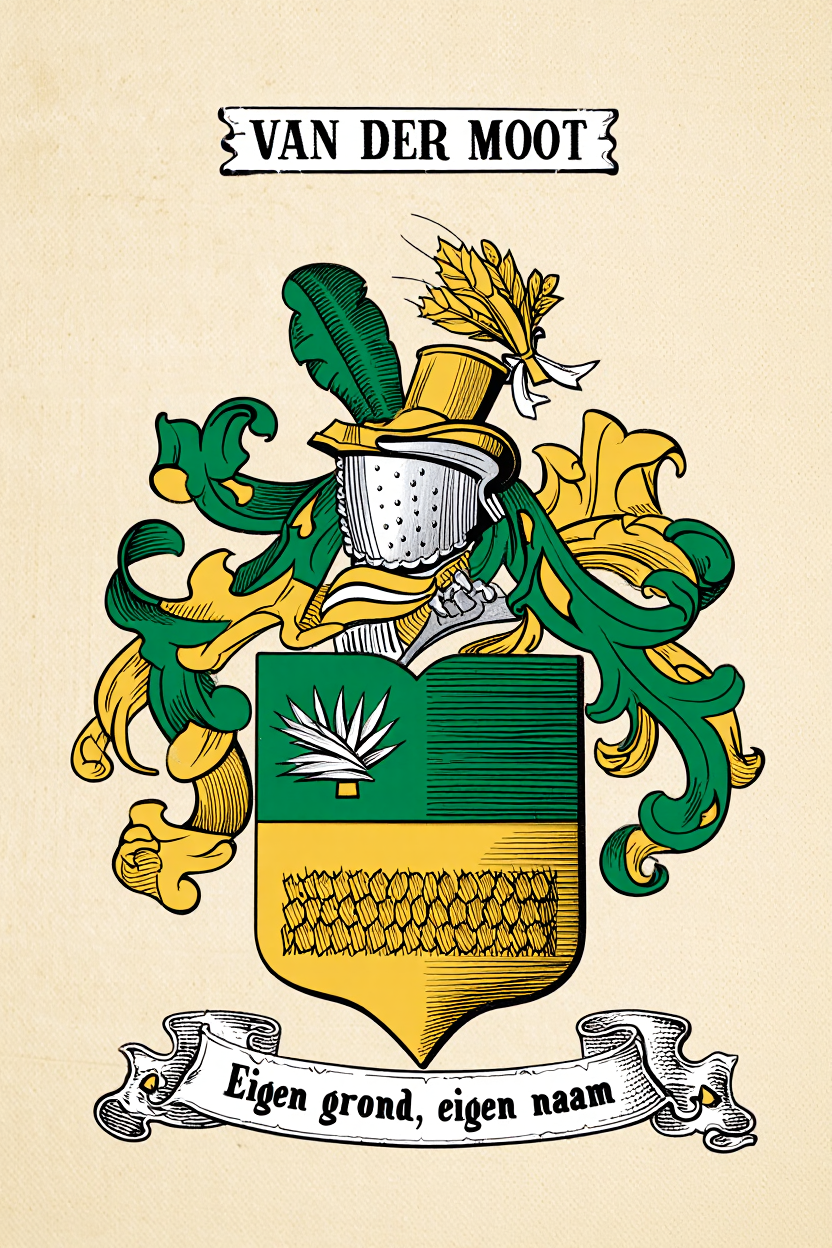 Familiewapen van de achternaam VAN DER MOOT (vergrendeld)