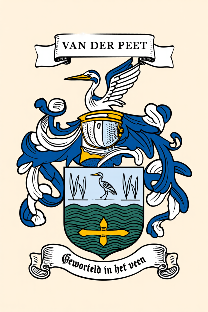 Familiewapen van de achternaam VAN DER PEET (vergrendeld)