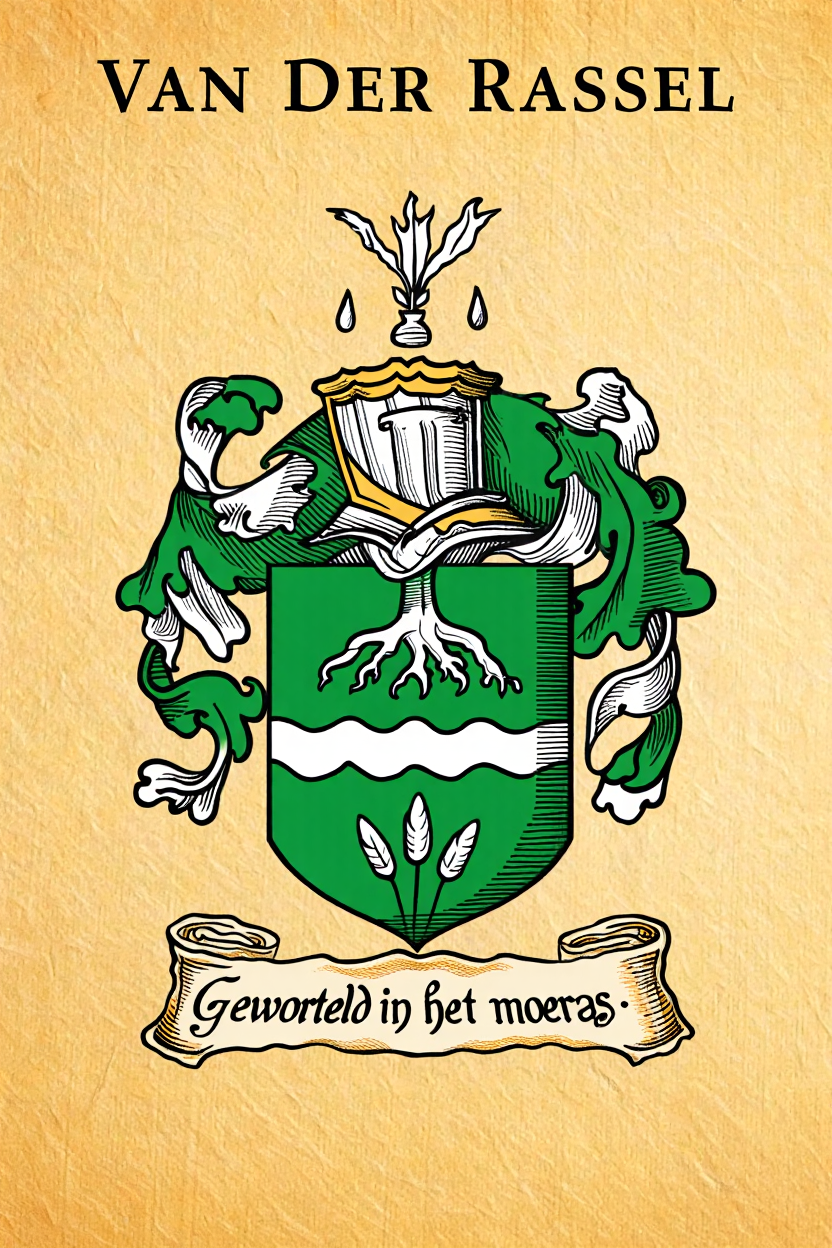 Familiewapen van de achternaam VAN DER RASSEL (vergrendeld)