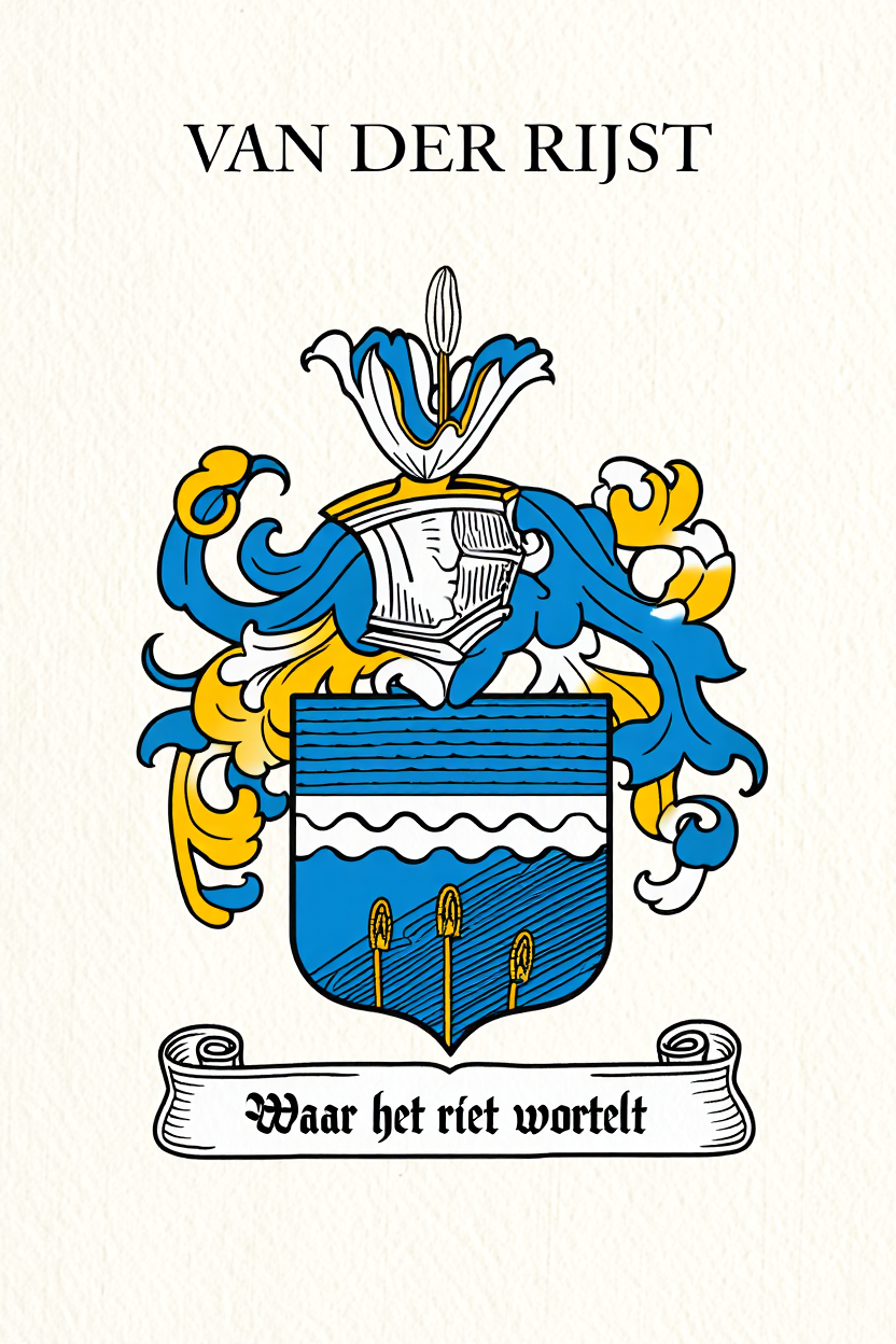 Familiewapen van de achternaam VAN DER RIJST (vergrendeld)