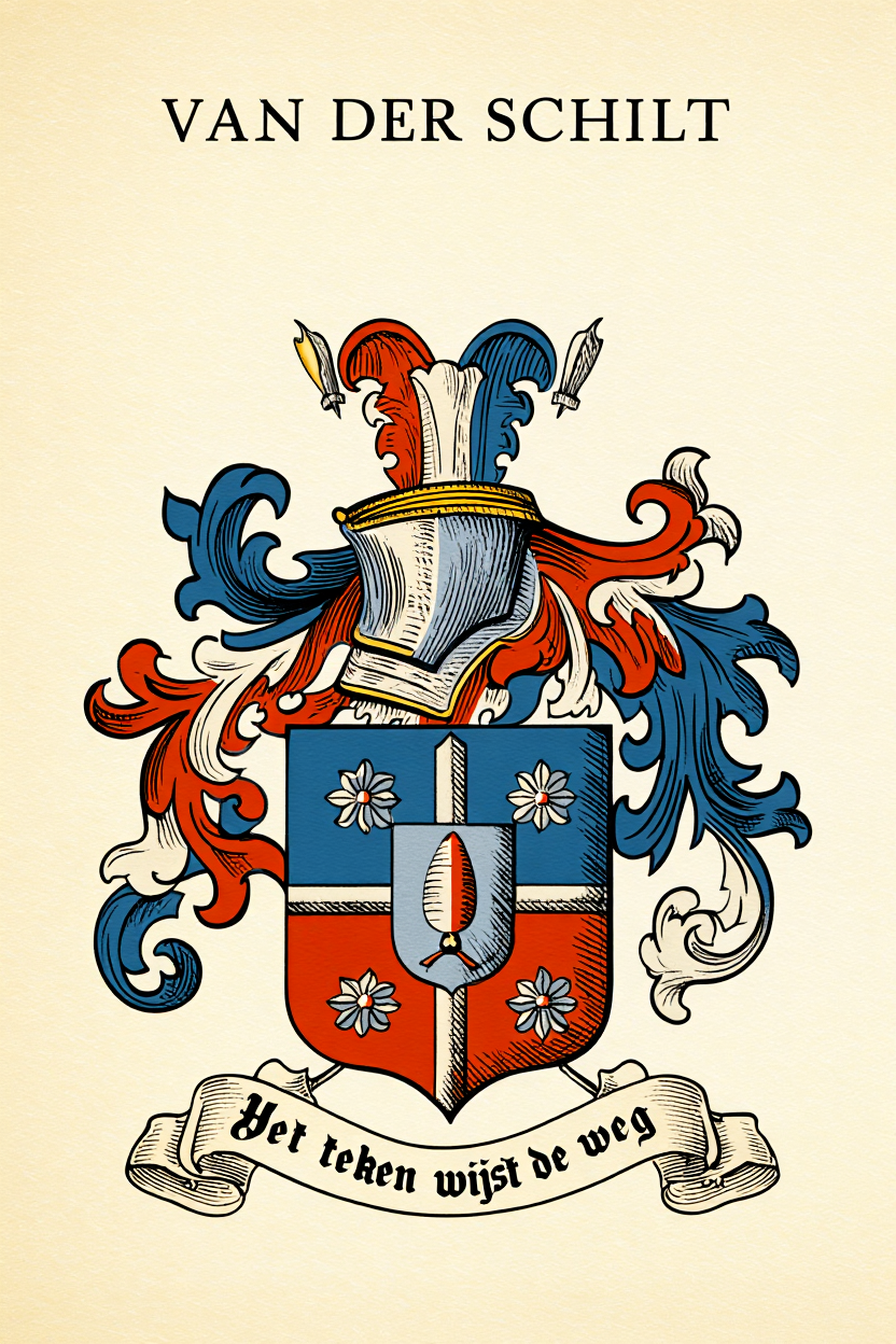 Familiewapen van de achternaam VAN DER SCHILT (vergrendeld)