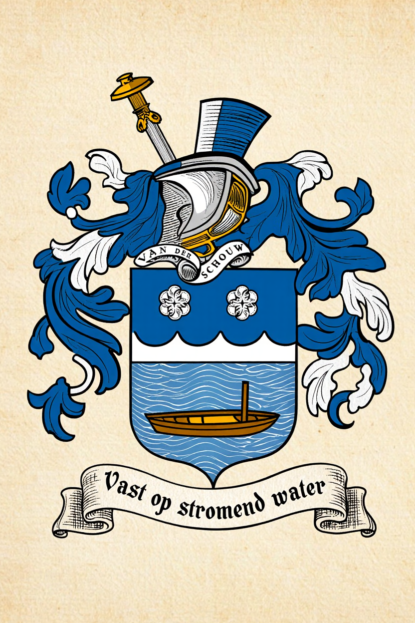 Familiewapen van de achternaam VAN DER SCHOUW (vergrendeld)