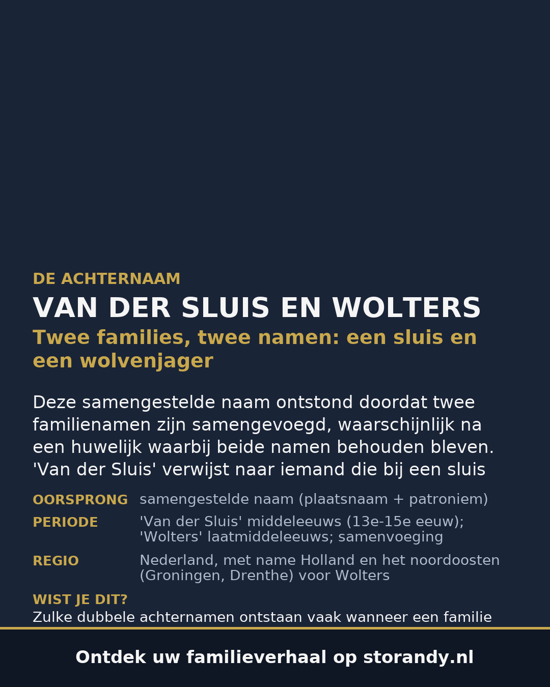 Familiewapen van de achternaam VAN DER SLUIS EN WOLTERS