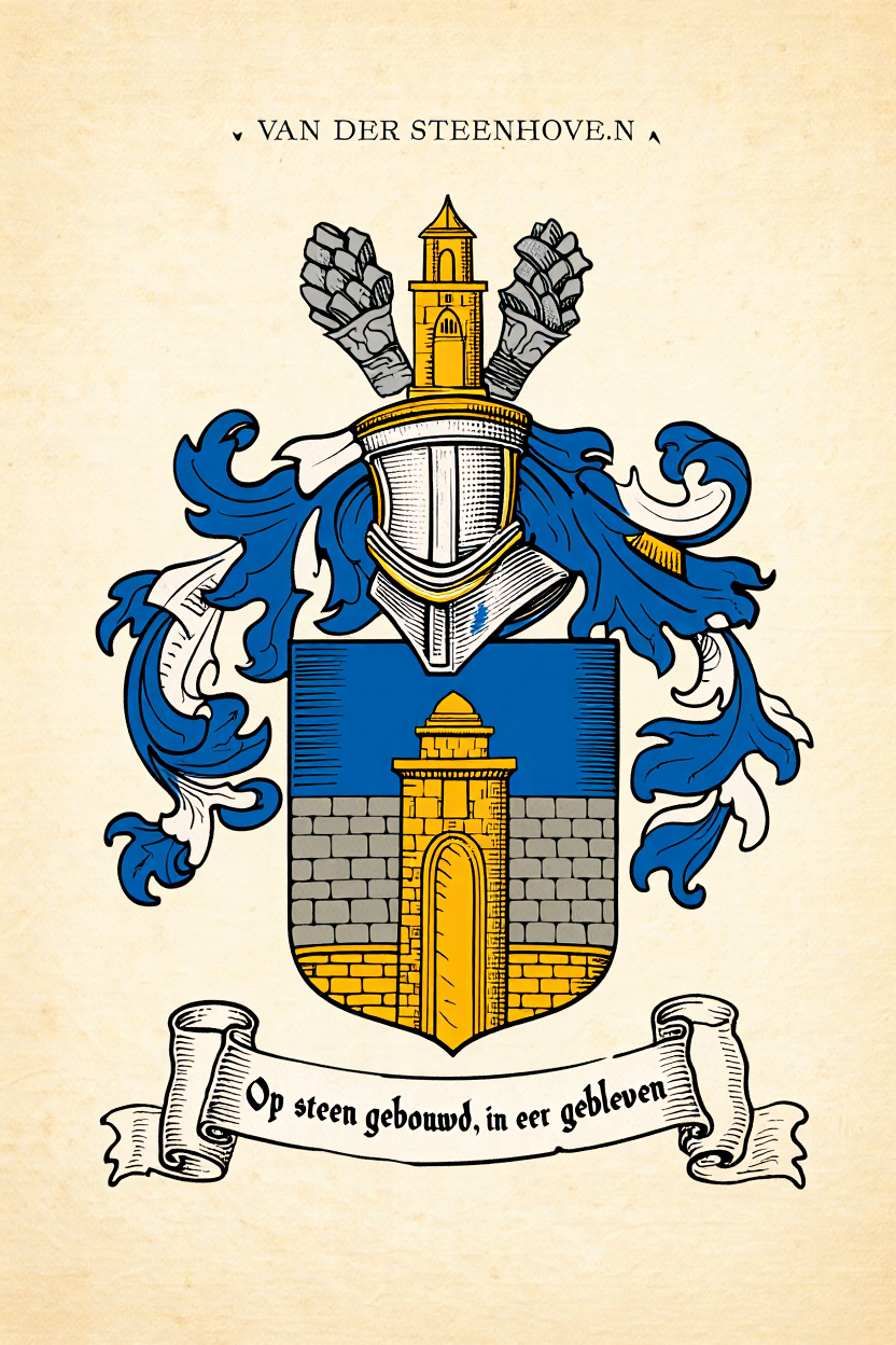 Familiewapen van de achternaam VAN DER STEENHOVE.N (vergrendeld)