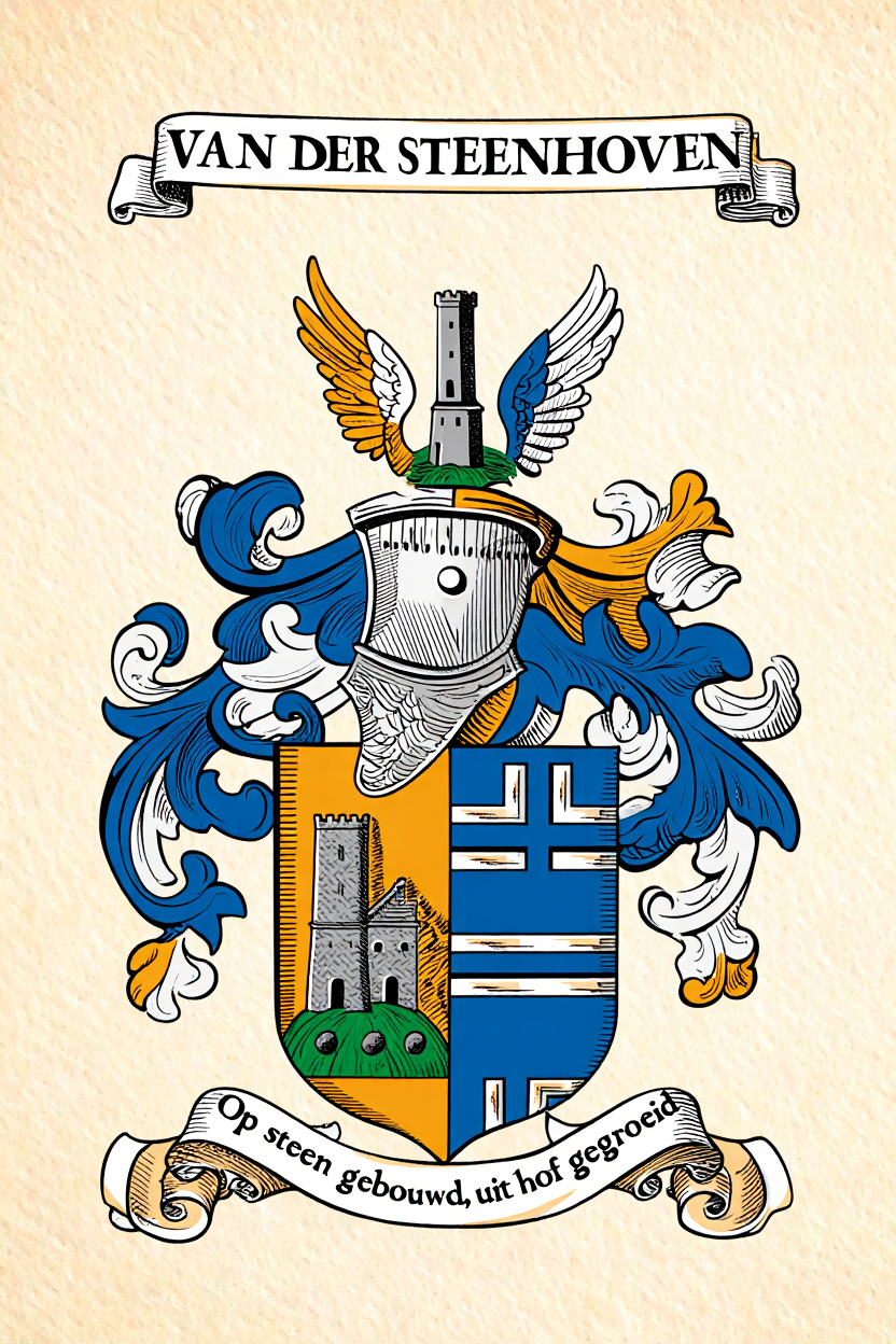 Familiewapen van de achternaam VAN DER STEENHOVEN (vergrendeld)