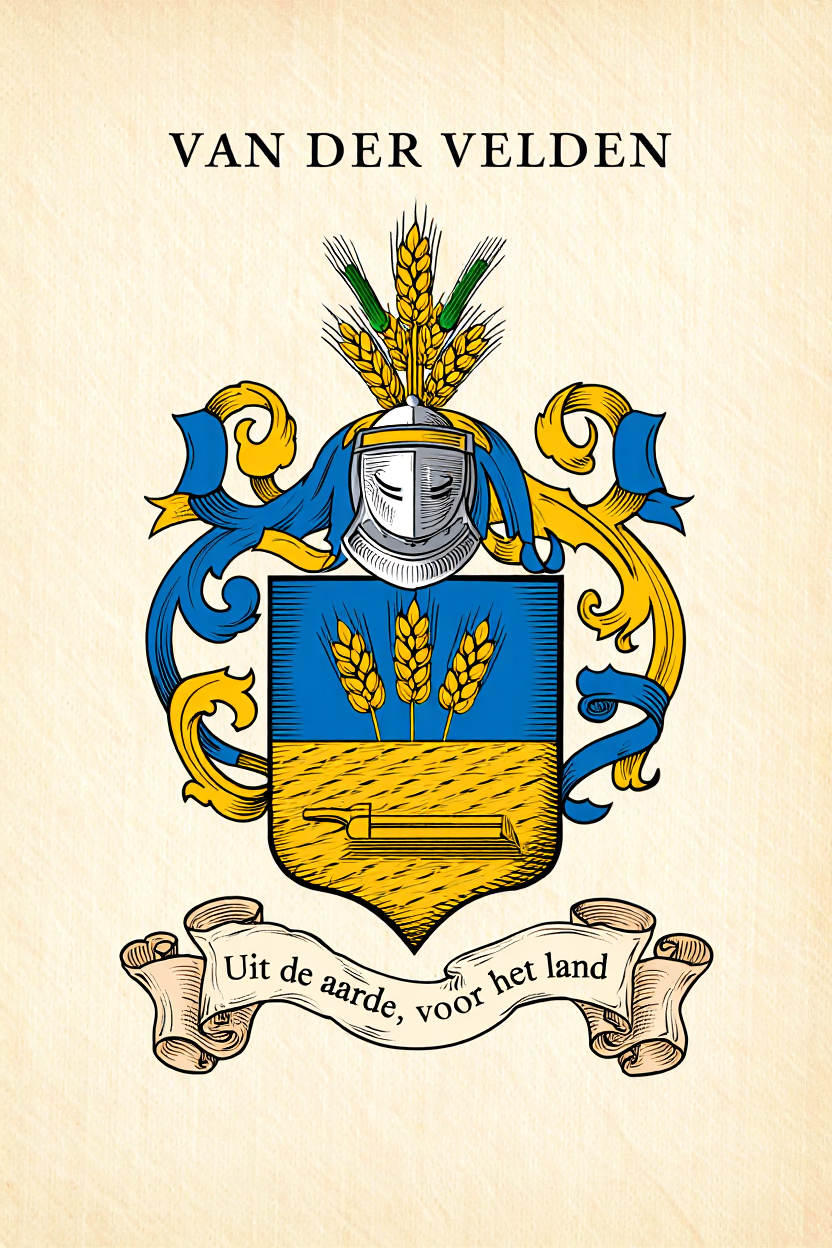 Familiewapen van de achternaam VAN DER VELDEN