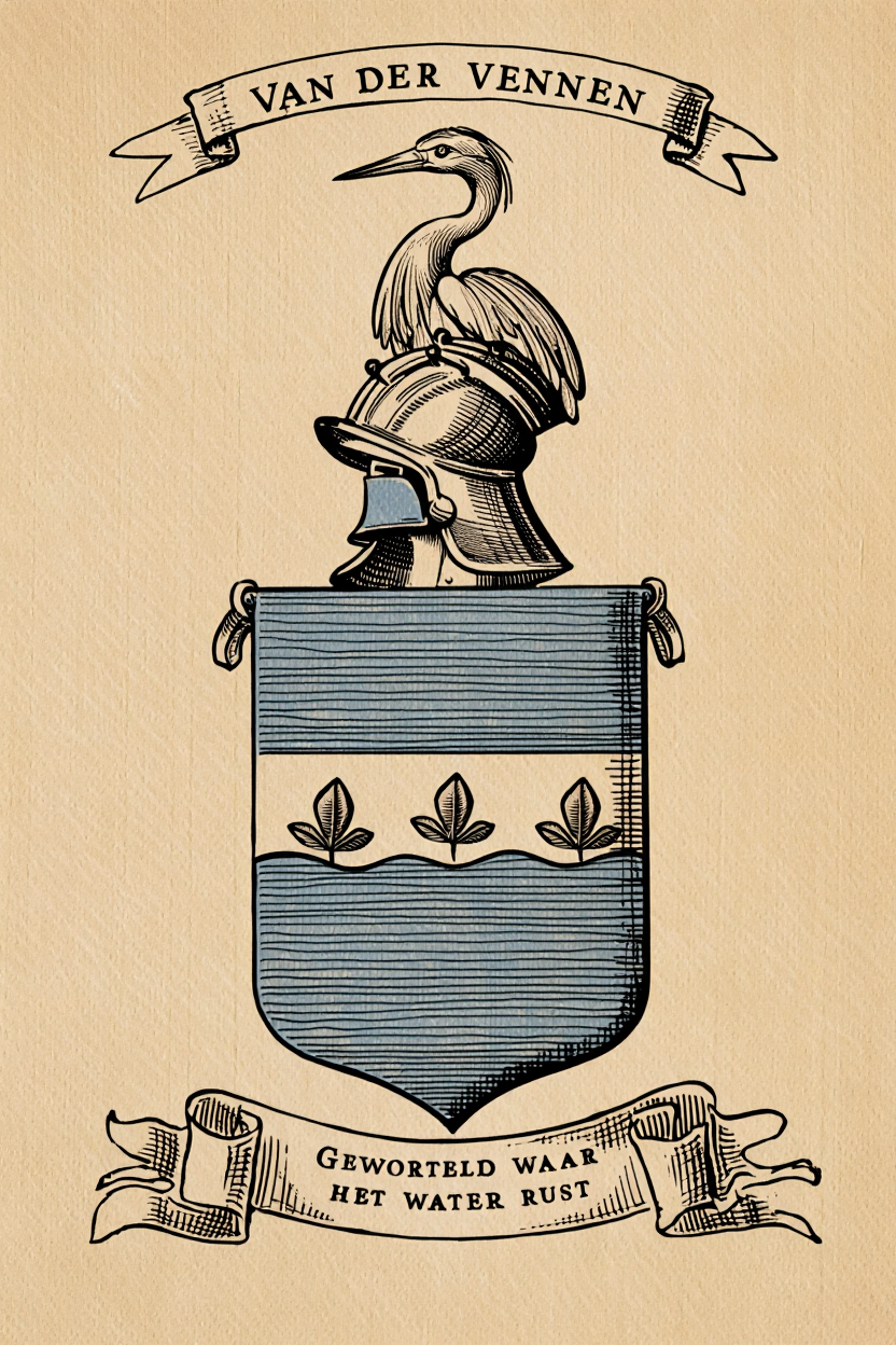 Familiewapen van de achternaam VAN DER VENNEN (vergrendeld)