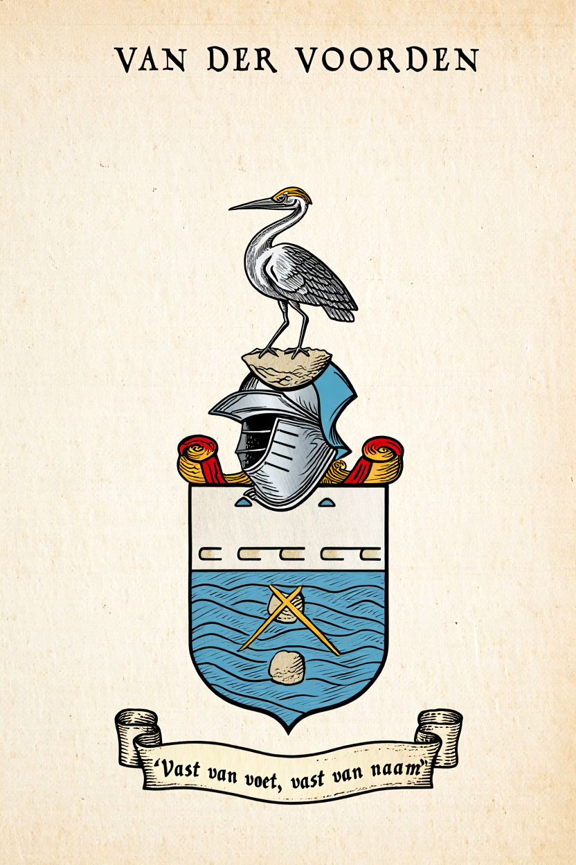 Familiewapen van de achternaam VAN DER VOORDEN (vergrendeld)