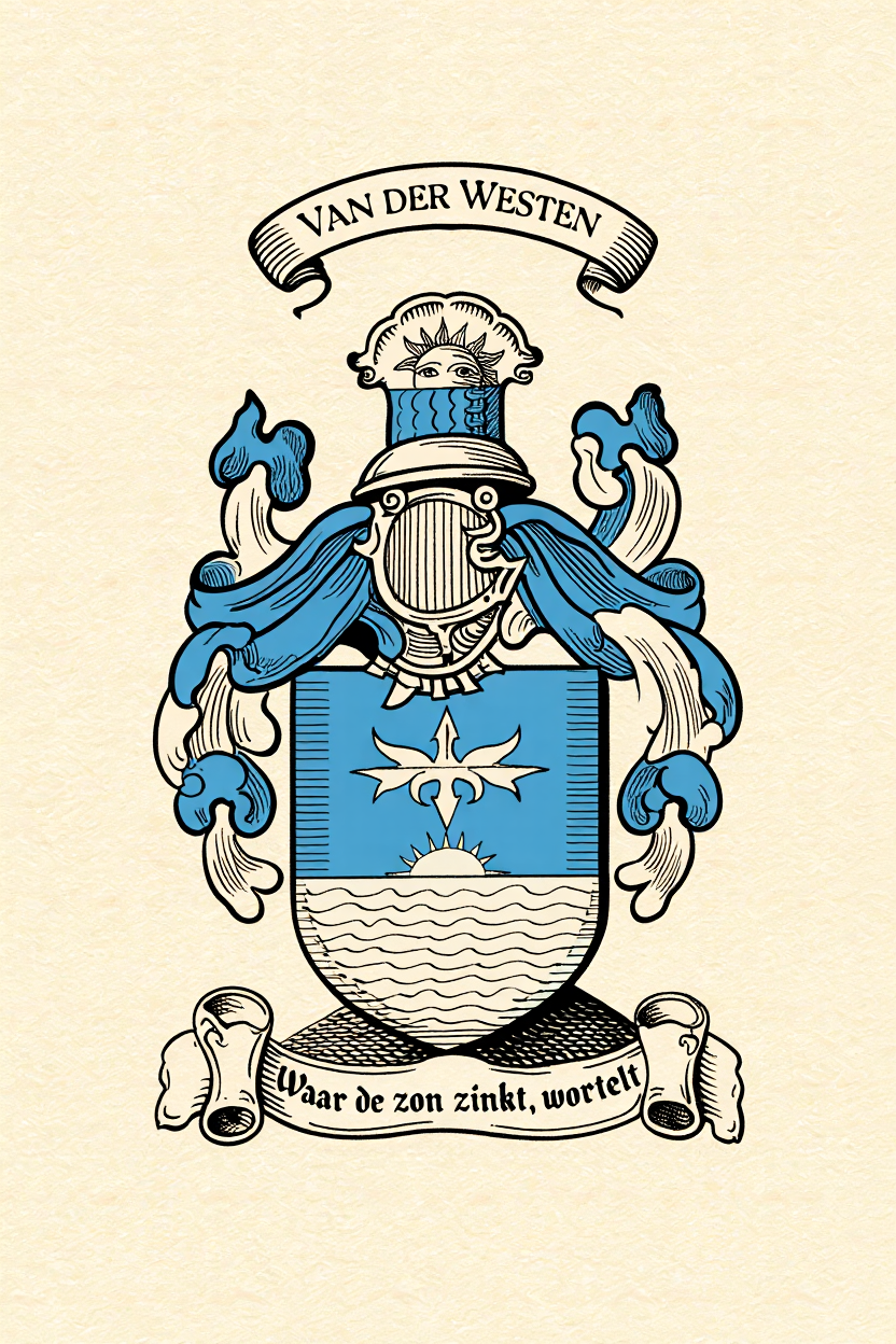 Familiewapen van de achternaam VAN DER WESTEN (vergrendeld)