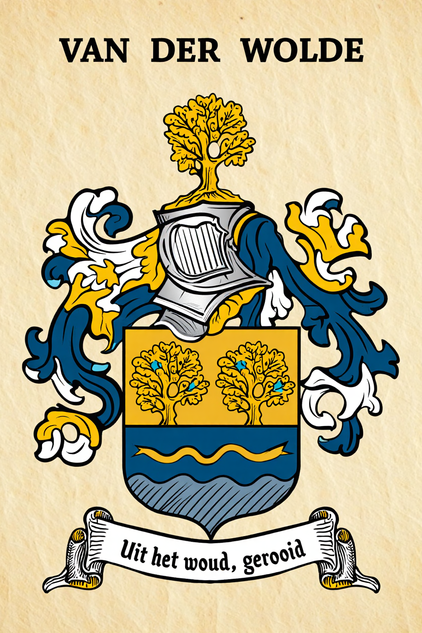 Familiewapen van de achternaam VAN DER WOLDE