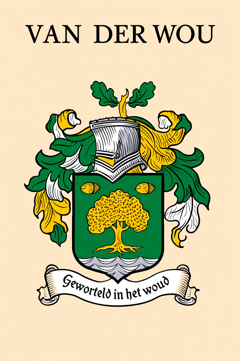 Familiewapen van de achternaam VAN DER WOU