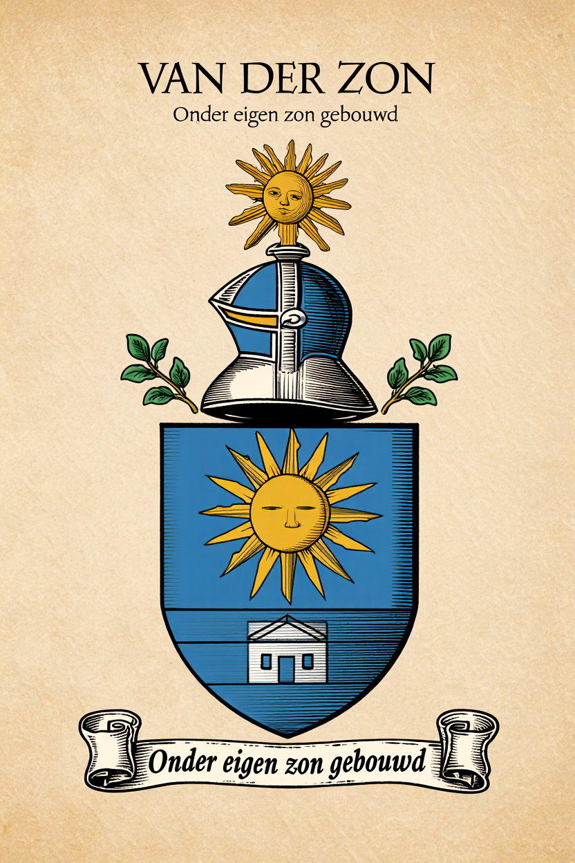 Familiewapen van de achternaam VAN DER ZON