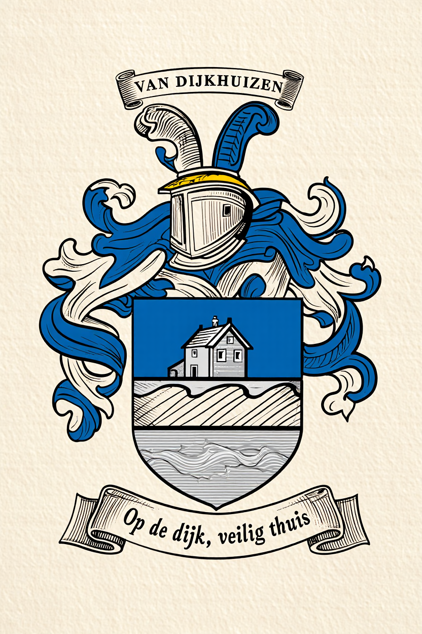 Familiewapen van de achternaam VAN DIJKHUIZEN (vergrendeld)
