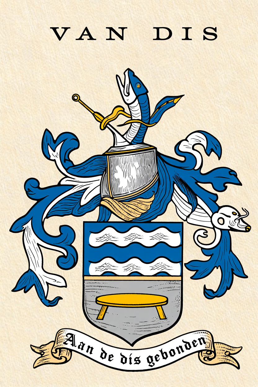 Familiewapen van de achternaam VAN DIS (vergrendeld)
