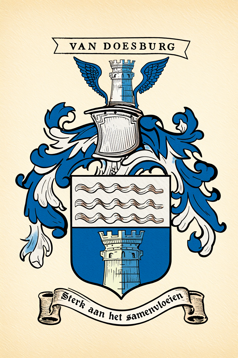 Familiewapen van de achternaam VAN DOESBURG (vergrendeld)