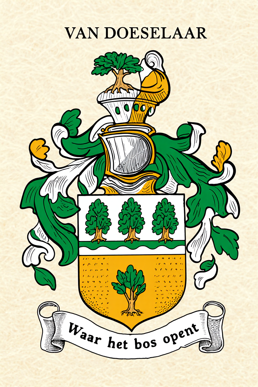 Familiewapen van de achternaam VAN DOESELAAR (vergrendeld)