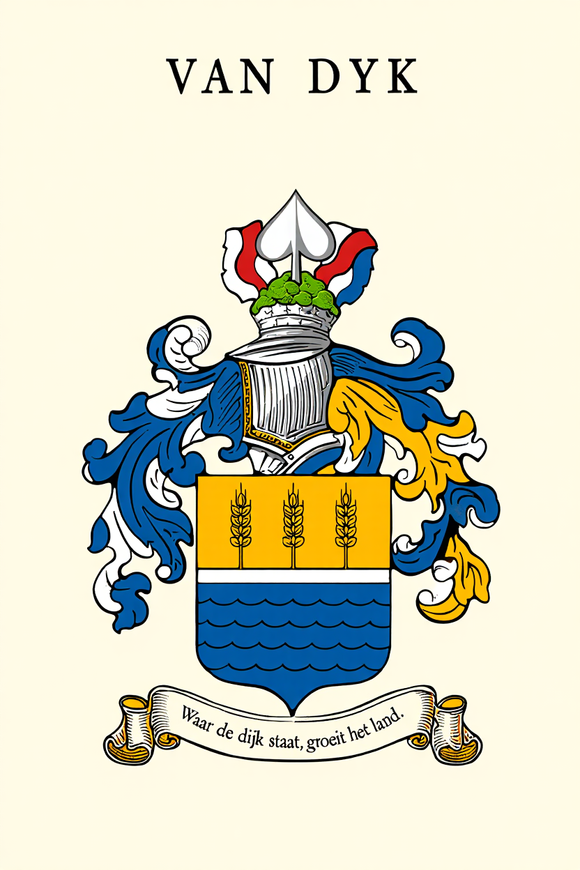 Familiewapen van de achternaam VAN DYK (vergrendeld)