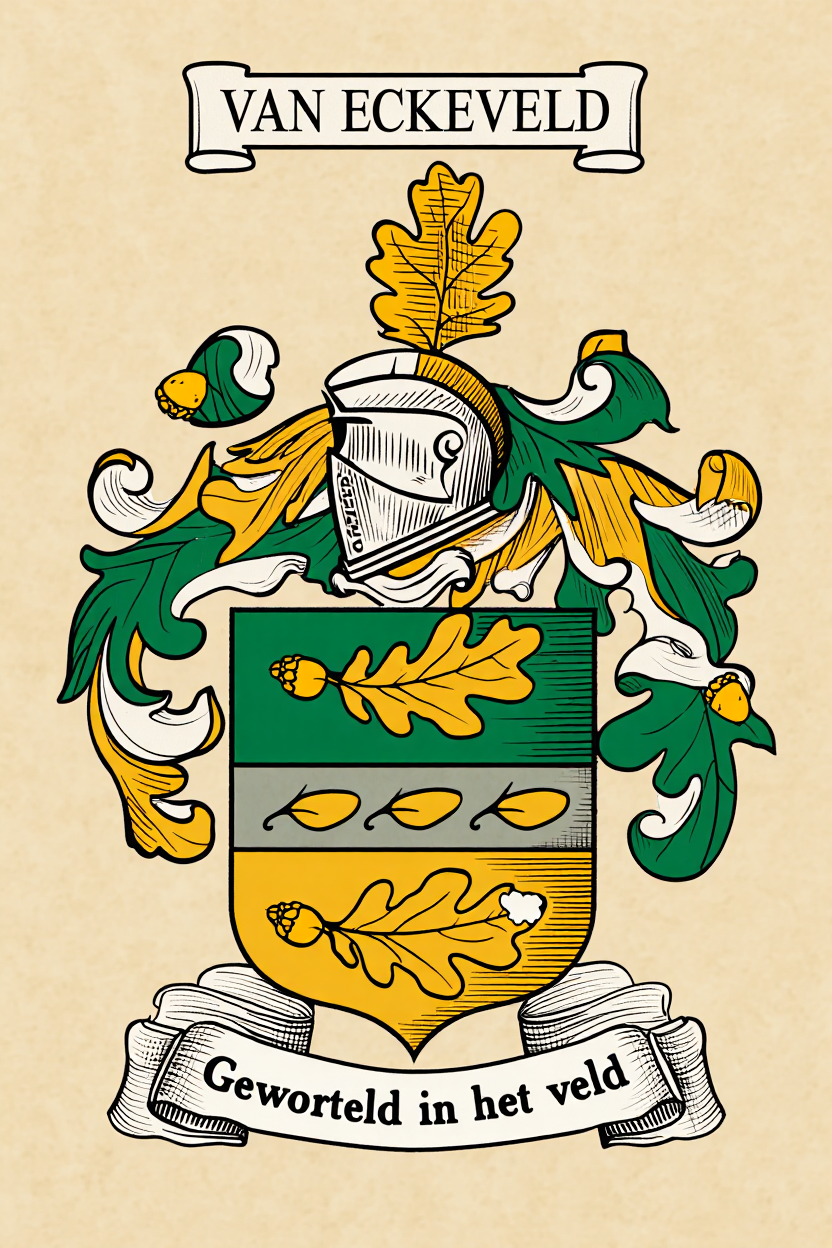 Familiewapen van de achternaam VAN ECKEVELD (vergrendeld)