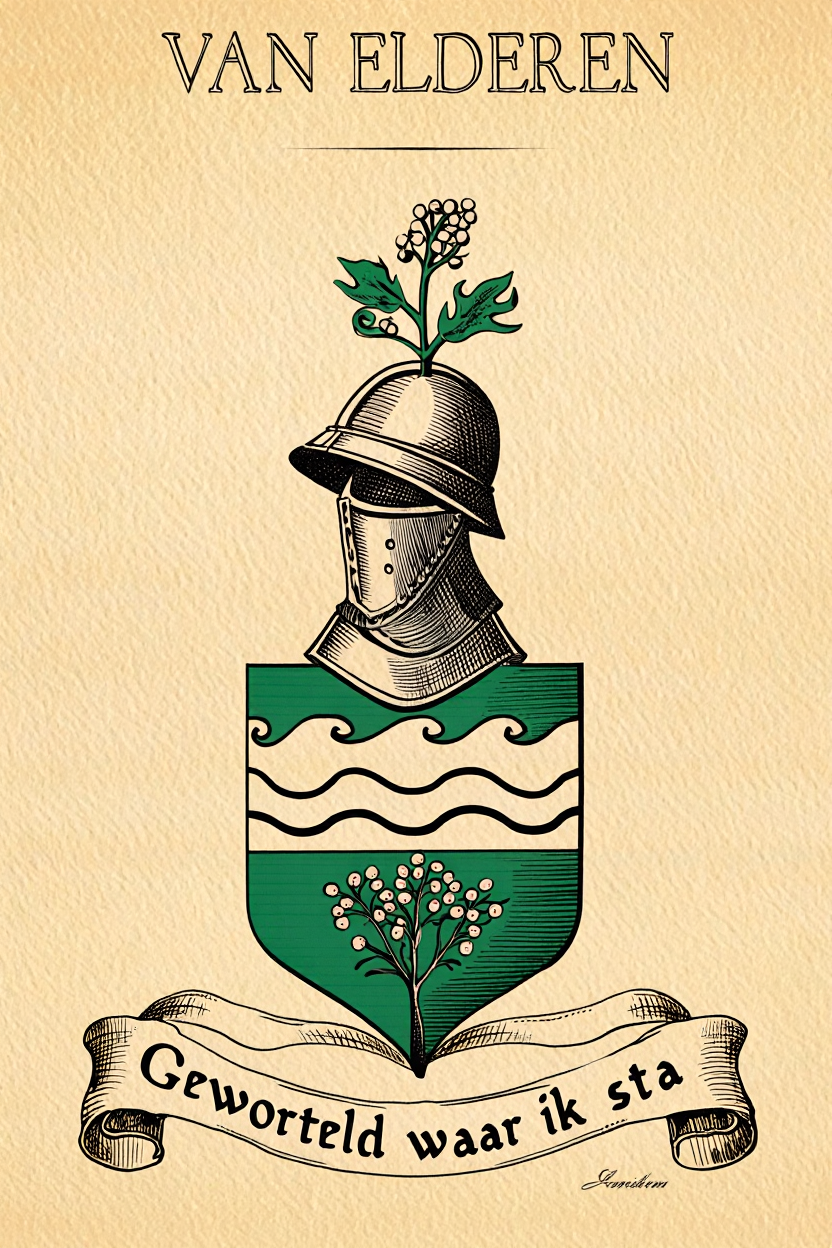 Familiewapen van de achternaam VAN ELDEREN (vergrendeld)