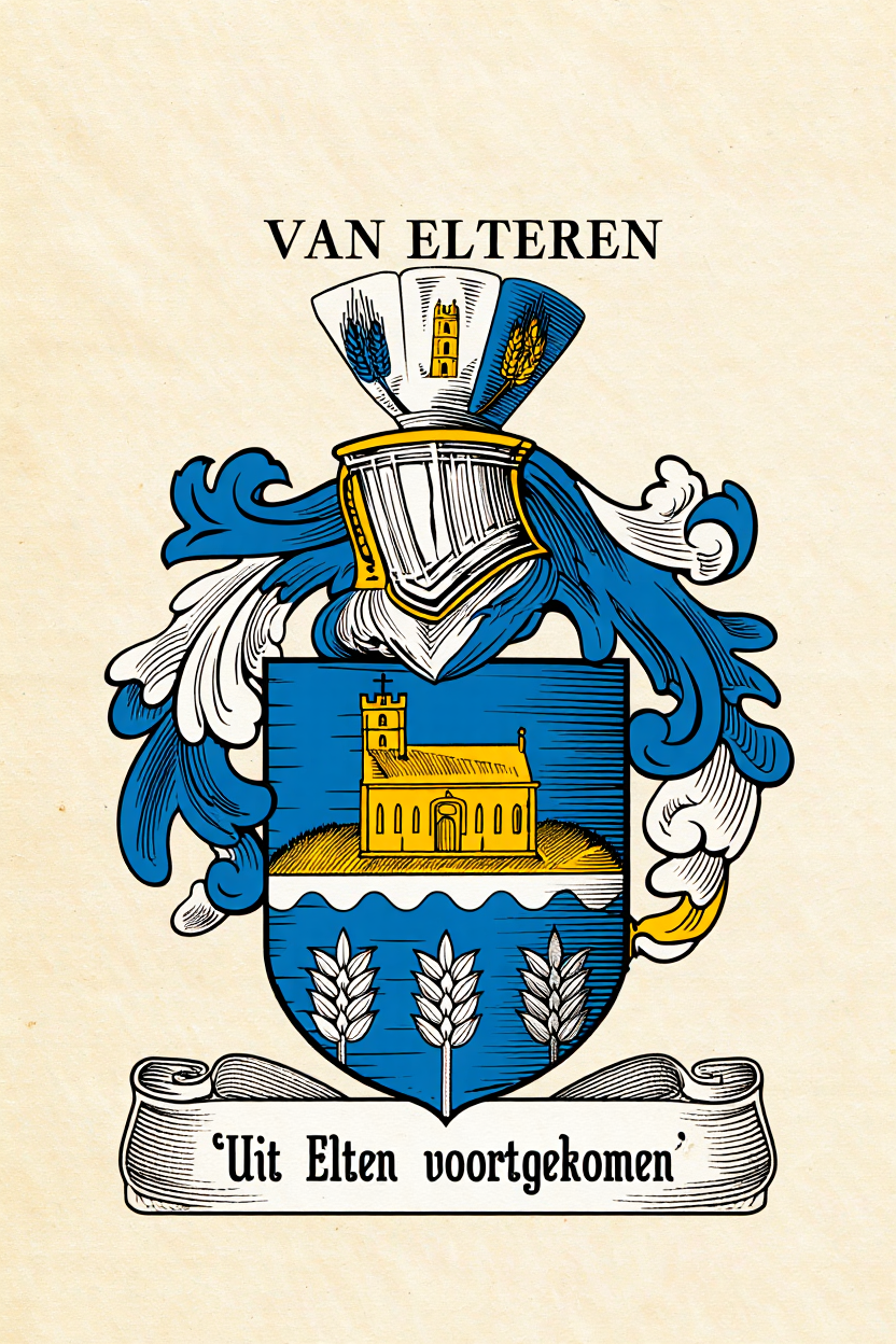 Familiewapen van de achternaam VAN ELTEREN (vergrendeld)