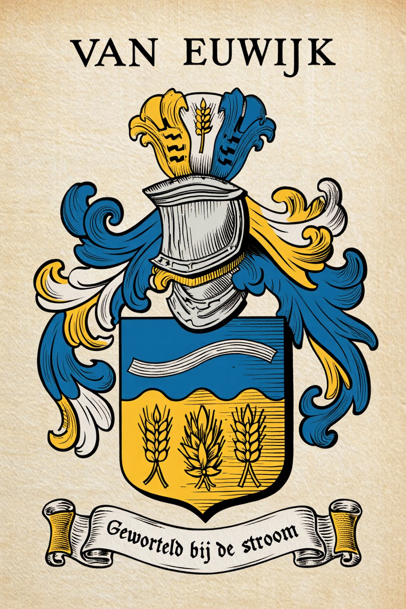 Familiewapen van de achternaam VAN EUWIJK (vergrendeld)
