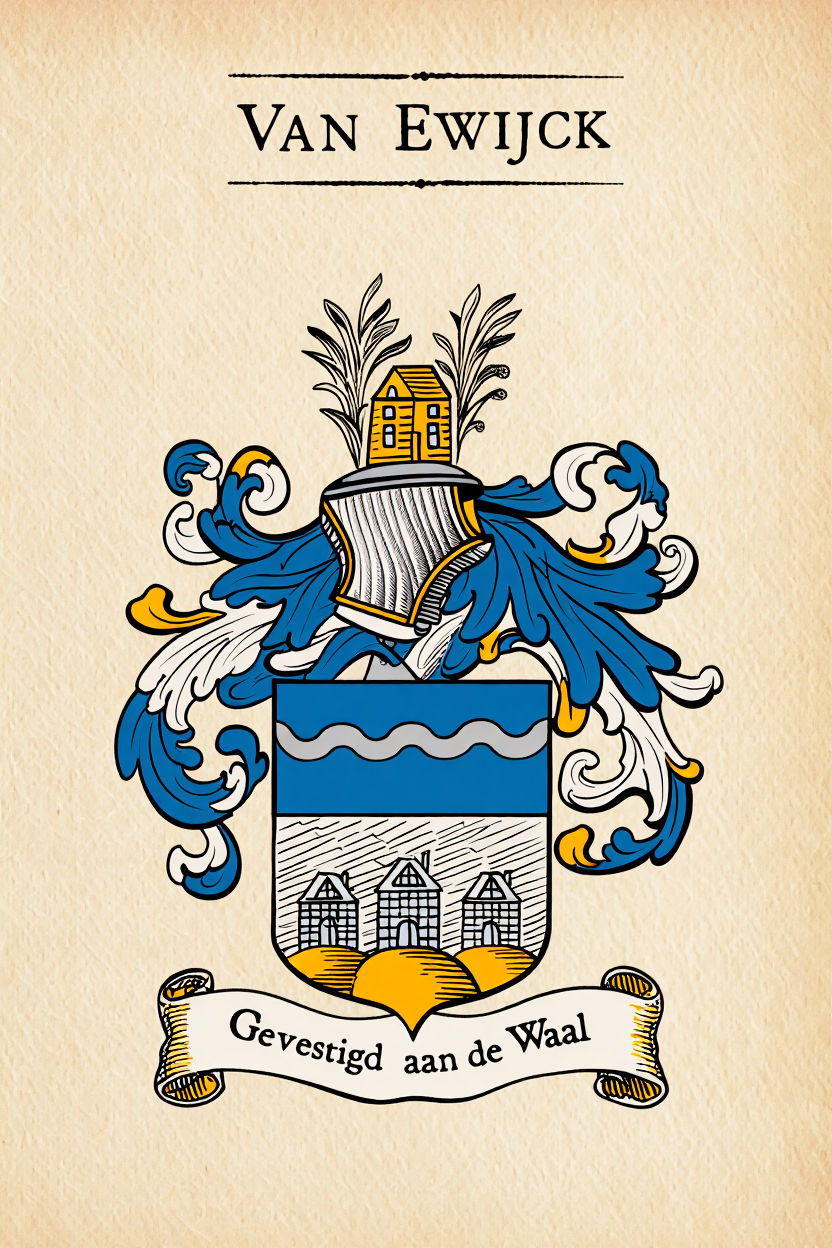 Familiewapen van de achternaam VAN EWIJCK (vergrendeld)