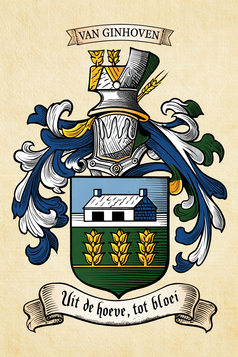 Familiewapen van de achternaam VAN GINHOVEN (vergrendeld)