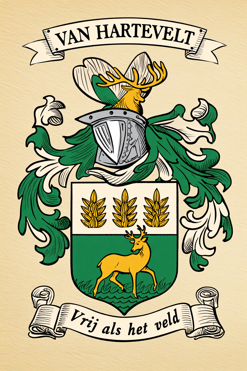 Familiewapen van de achternaam VAN HARTEVELT