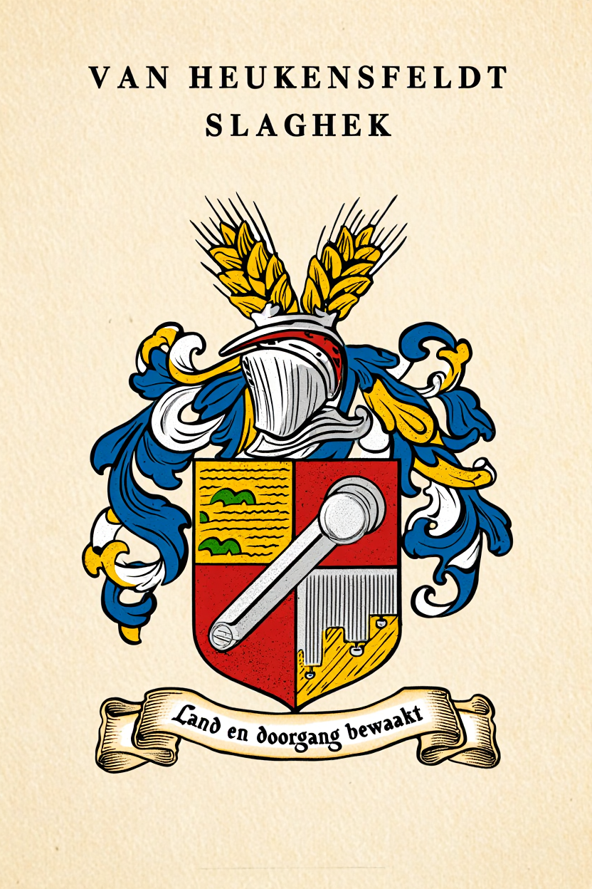 Familiewapen van de achternaam VAN HEUKENSFELDT SLAGHEK (vergrendeld)