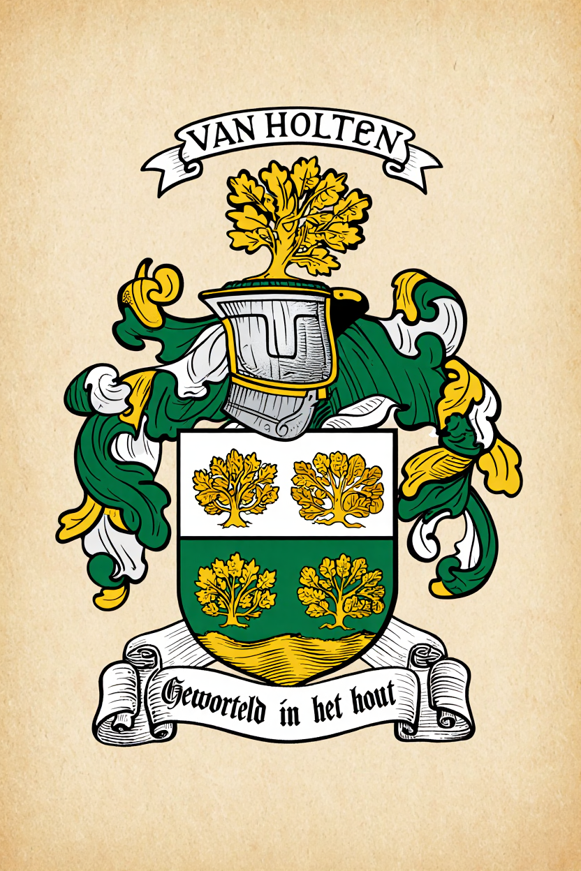 Familiewapen van de achternaam VAN HOLTEN (vergrendeld)