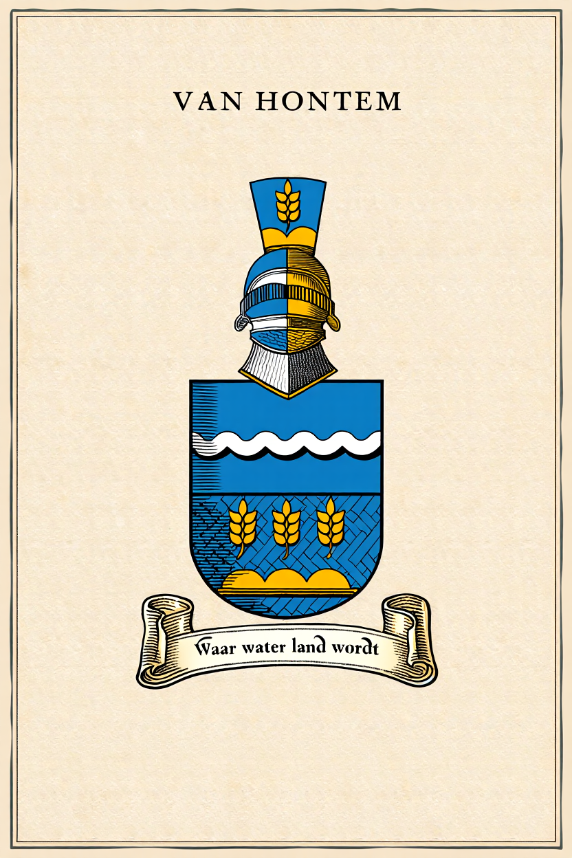 Familiewapen van de achternaam VAN HONTEM (vergrendeld)