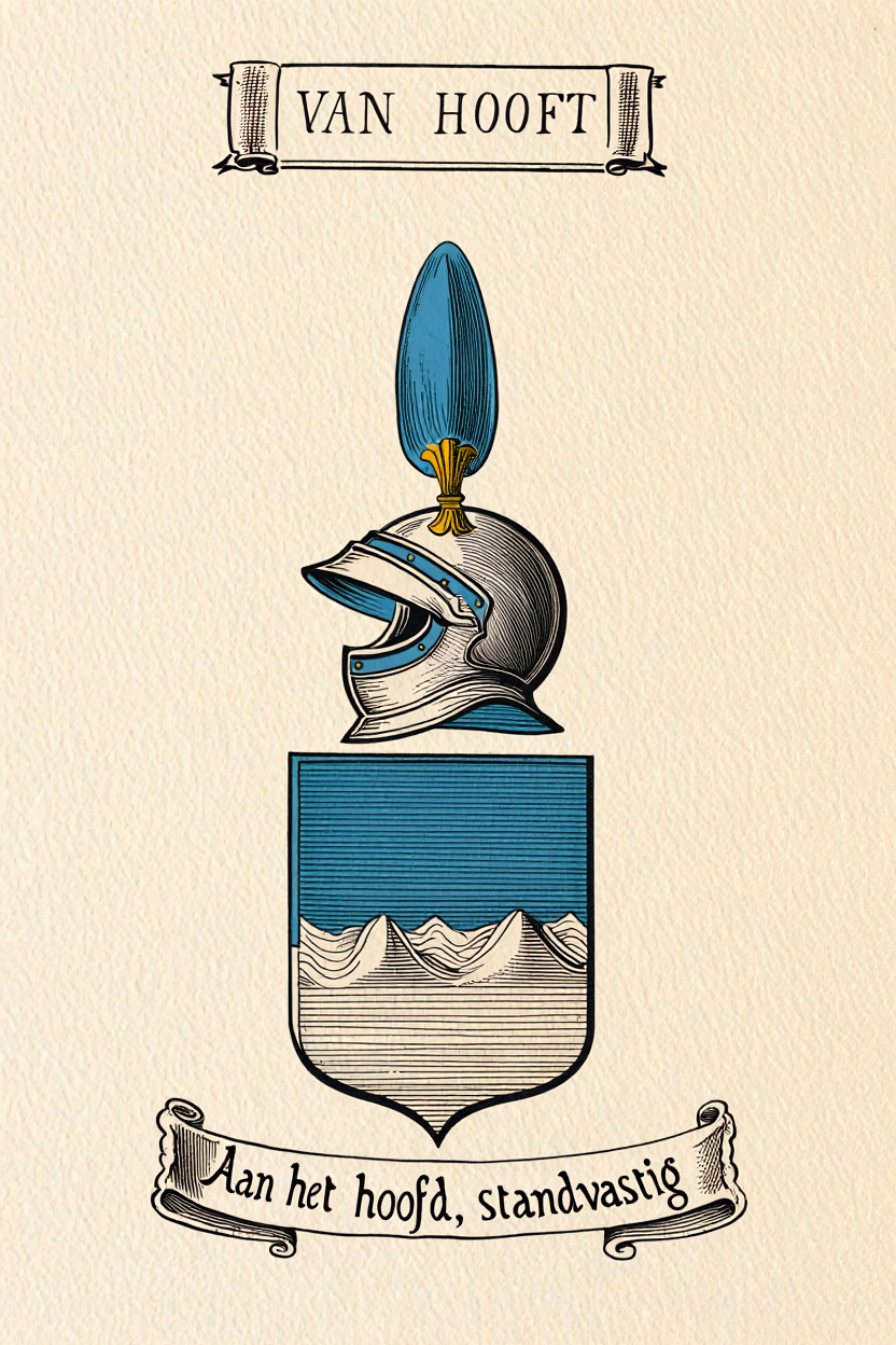 Familiewapen van de achternaam VAN HOOFT (vergrendeld)