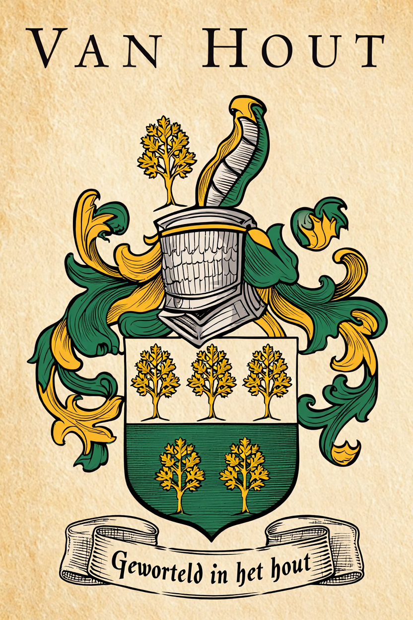 Familiewapen van de achternaam VAN HOUT