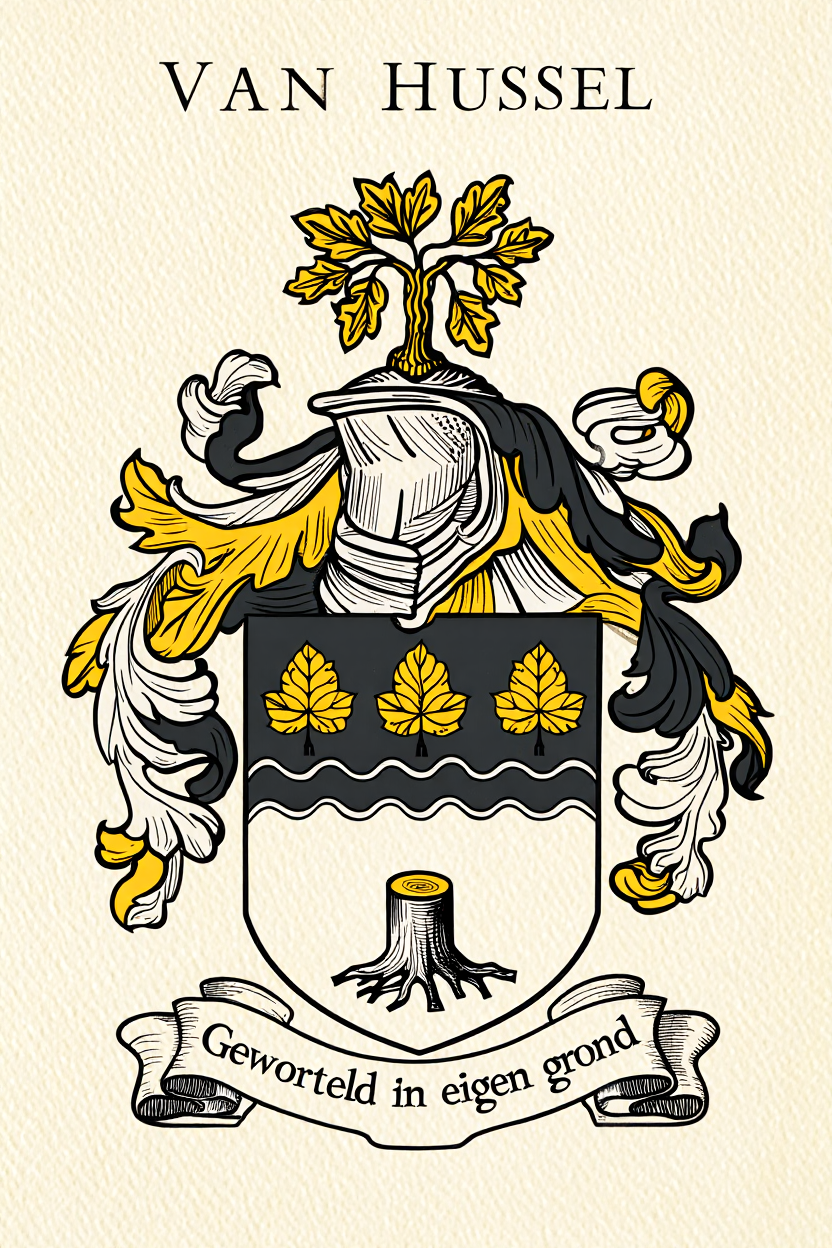 Familiewapen van de achternaam VAN HUSSEL (vergrendeld)
