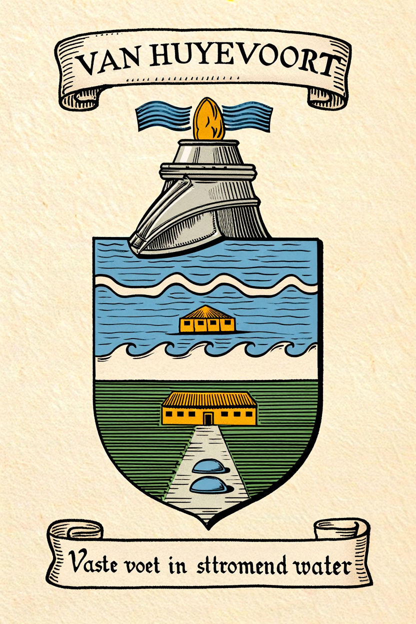 Familiewapen van de achternaam VAN HUYEVOORT (vergrendeld)