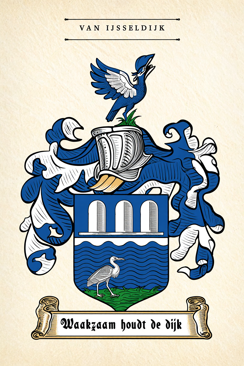 Familiewapen van de achternaam VAN IJSSELDIJK (vergrendeld)