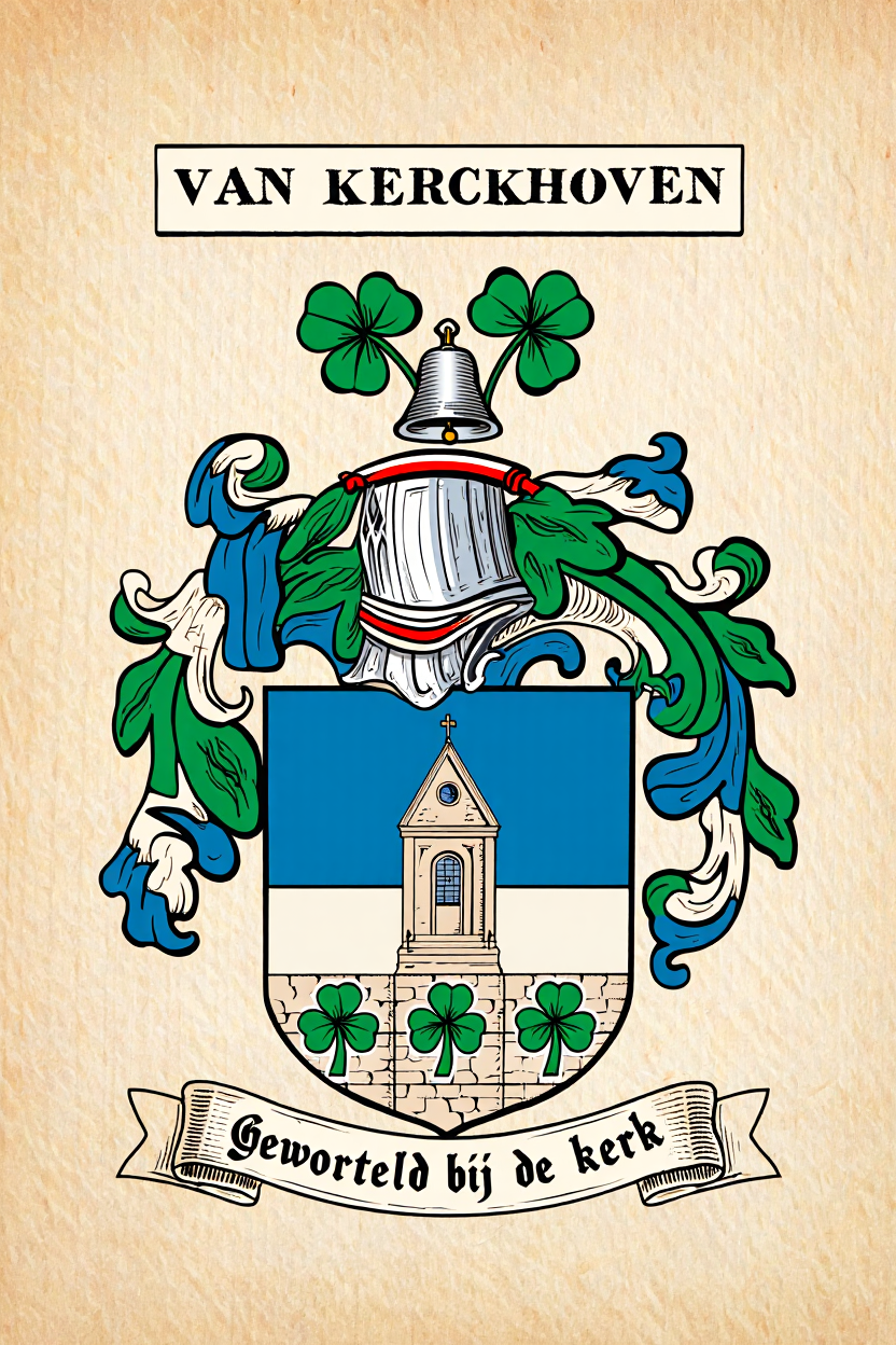 Familiewapen van de achternaam VAN KERCKHOVEN (vergrendeld)