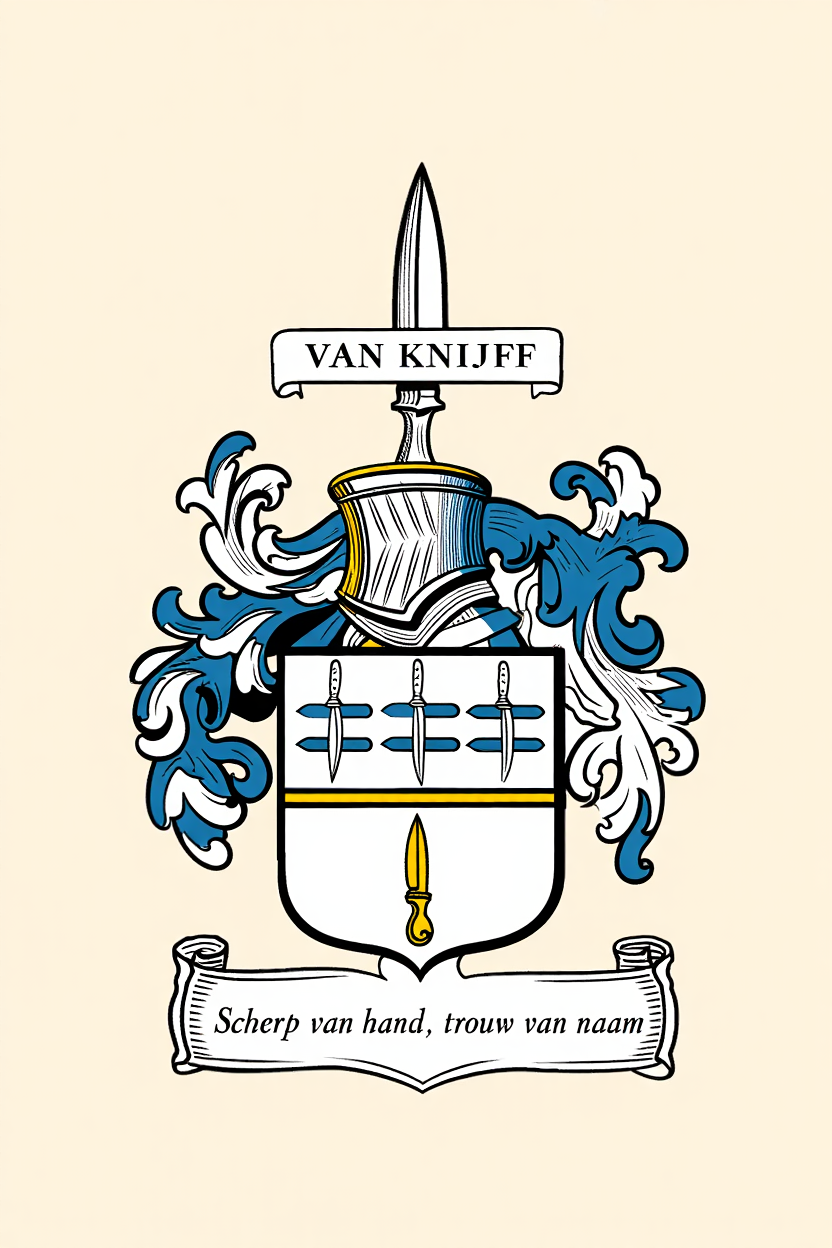 Familiewapen van de achternaam VAN KNIJFF (vergrendeld)