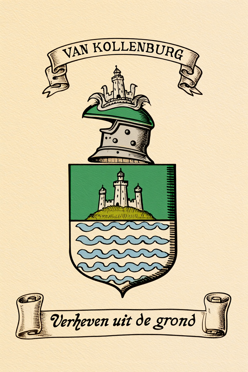 Familiewapen van de achternaam VAN KOLLENBURG (vergrendeld)