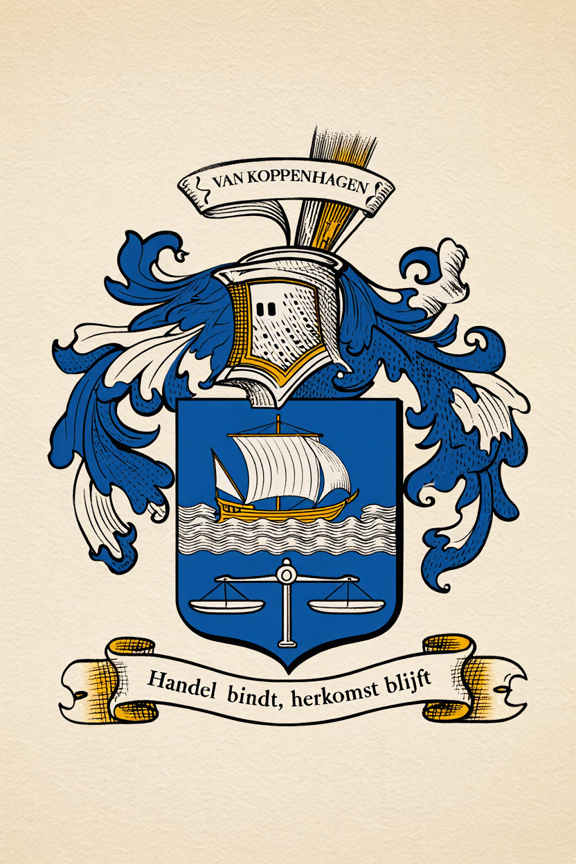 Familiewapen van de achternaam VAN KOPPENHAGEN (vergrendeld)