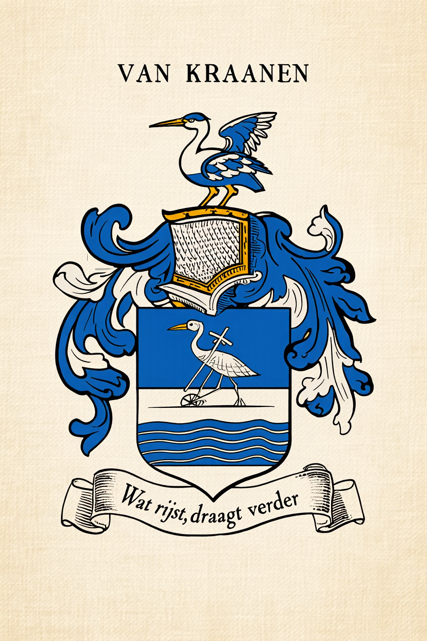 Familiewapen van de achternaam VAN KRAANEN (vergrendeld)