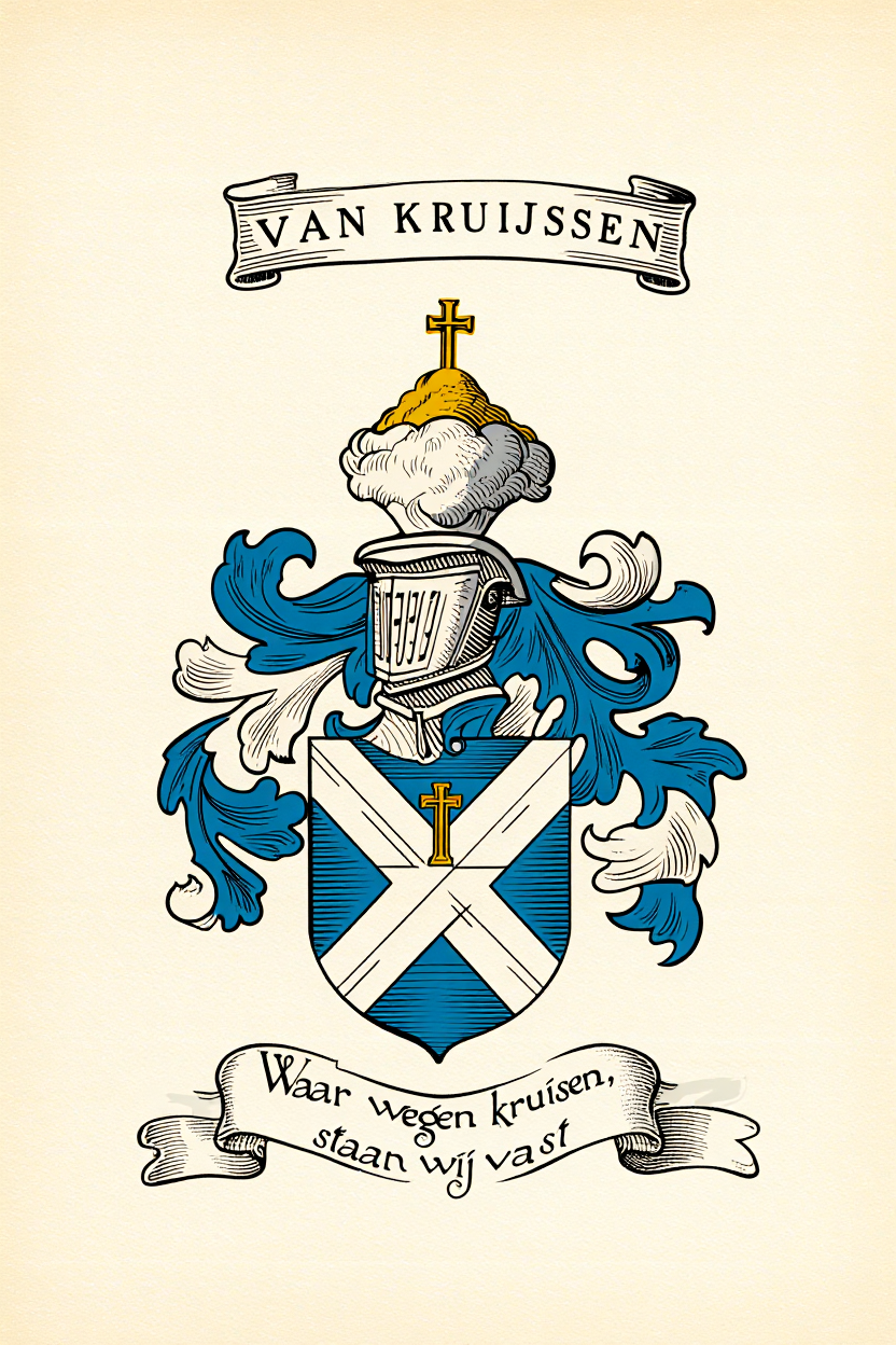 Familiewapen van de achternaam VAN KRUIJSSEN (vergrendeld)