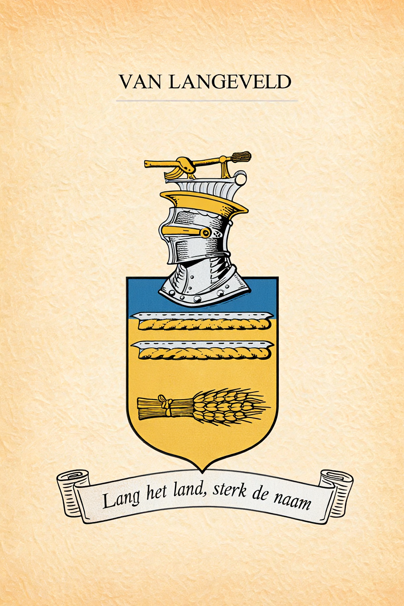 Familiewapen van de achternaam VAN LANGEVELD (vergrendeld)