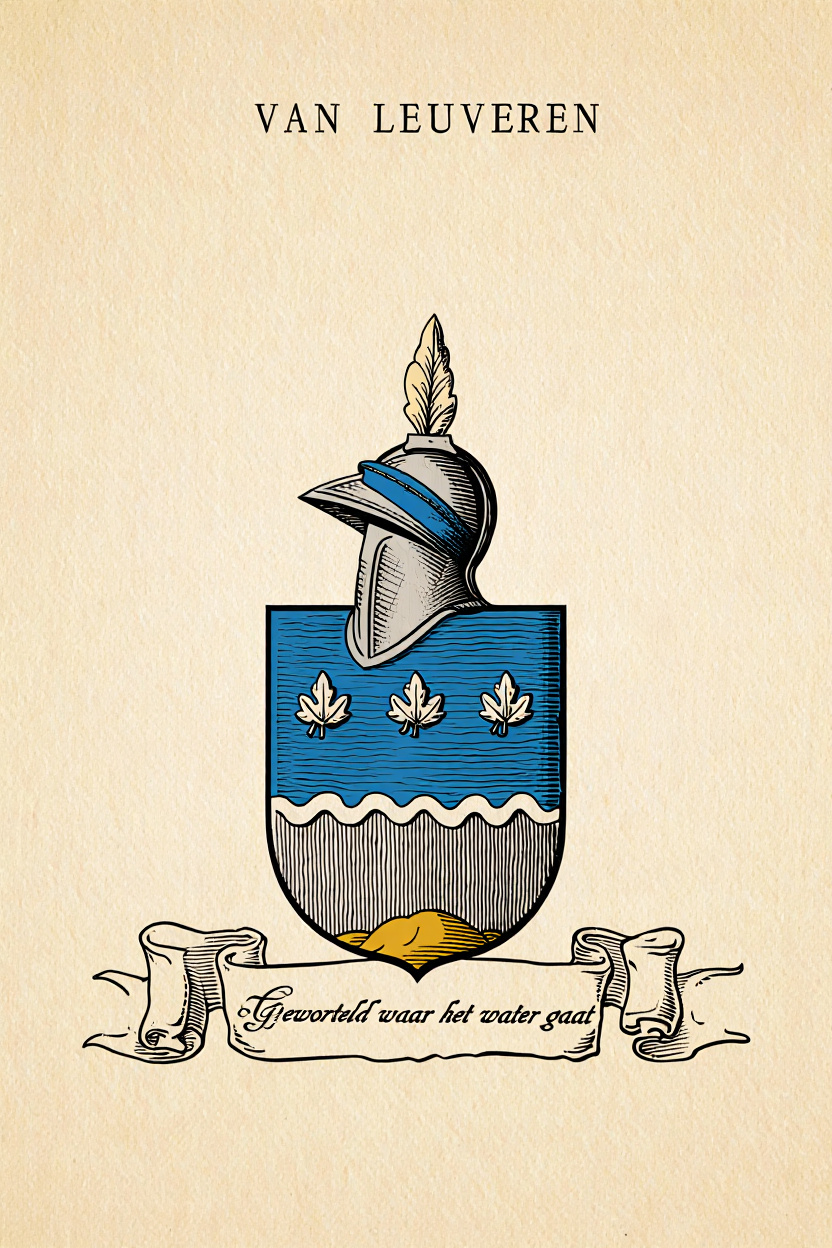 Familiewapen van de achternaam VAN LEUVEREN (vergrendeld)