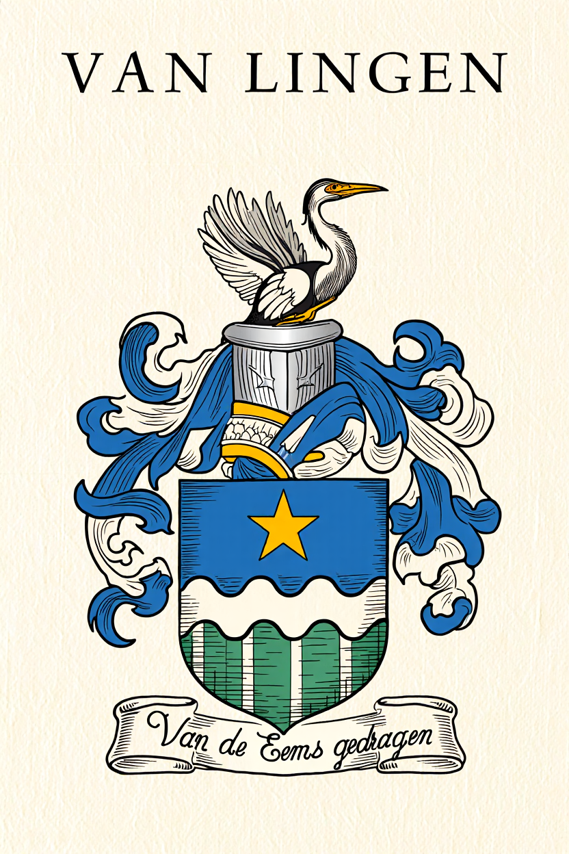 Familiewapen van de achternaam VAN LINGEN (vergrendeld)