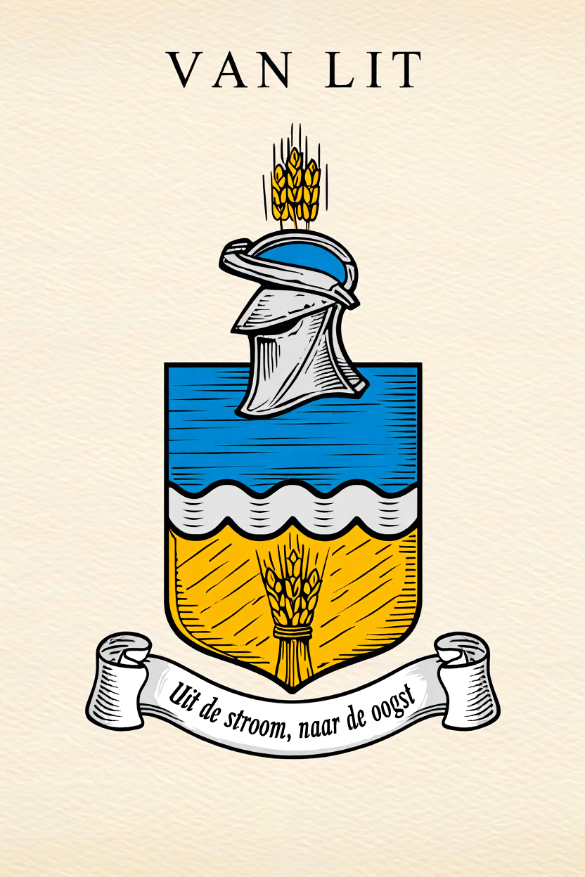 Familiewapen van de achternaam VAN LIT (vergrendeld)