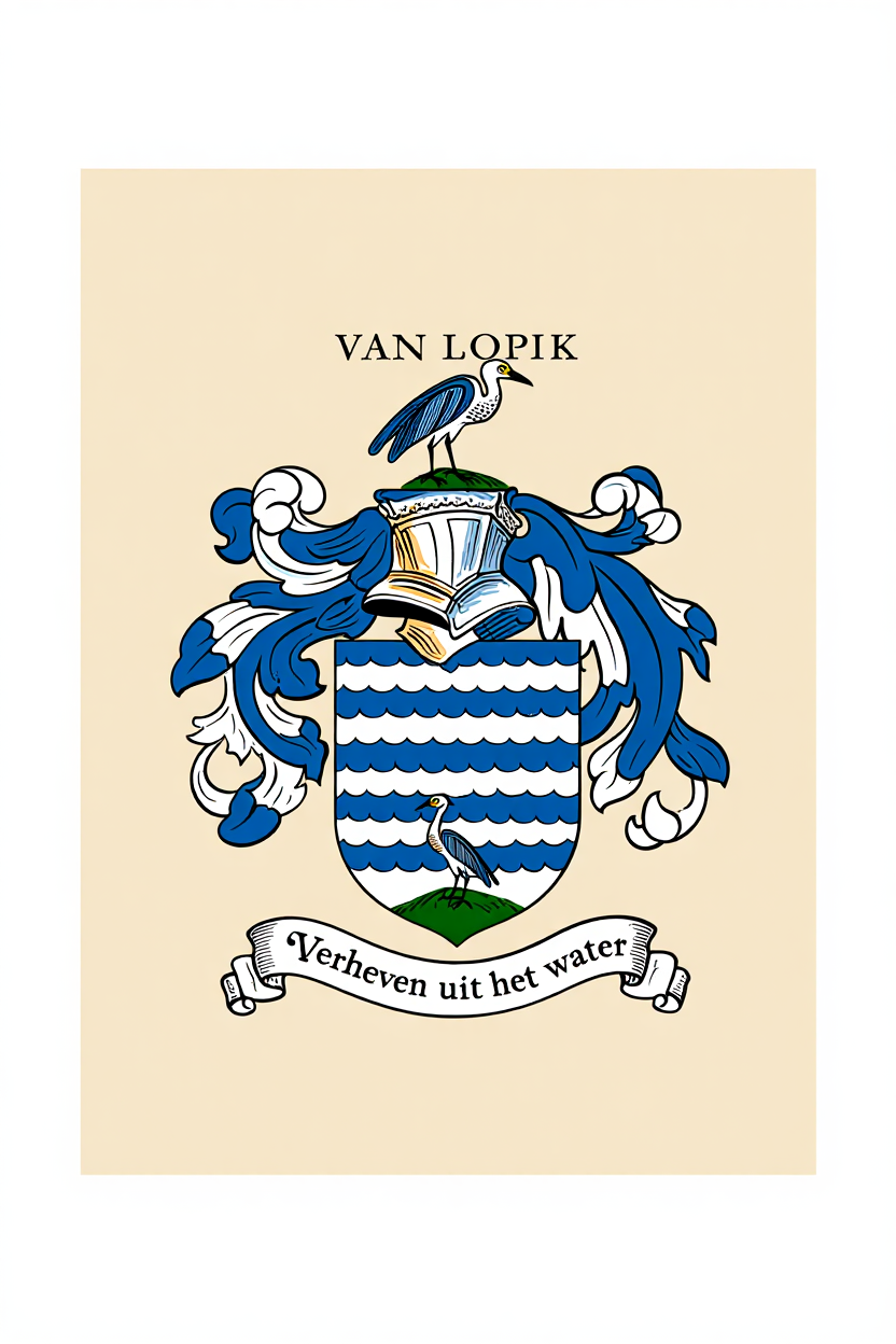 Familiewapen van de achternaam VAN LOPIK (vergrendeld)