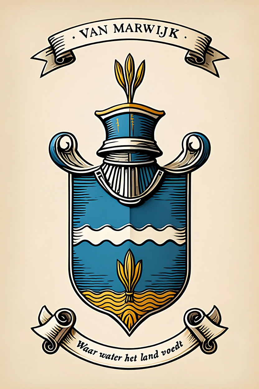 Familiewapen van de achternaam VAN MARWIJK (vergrendeld)
