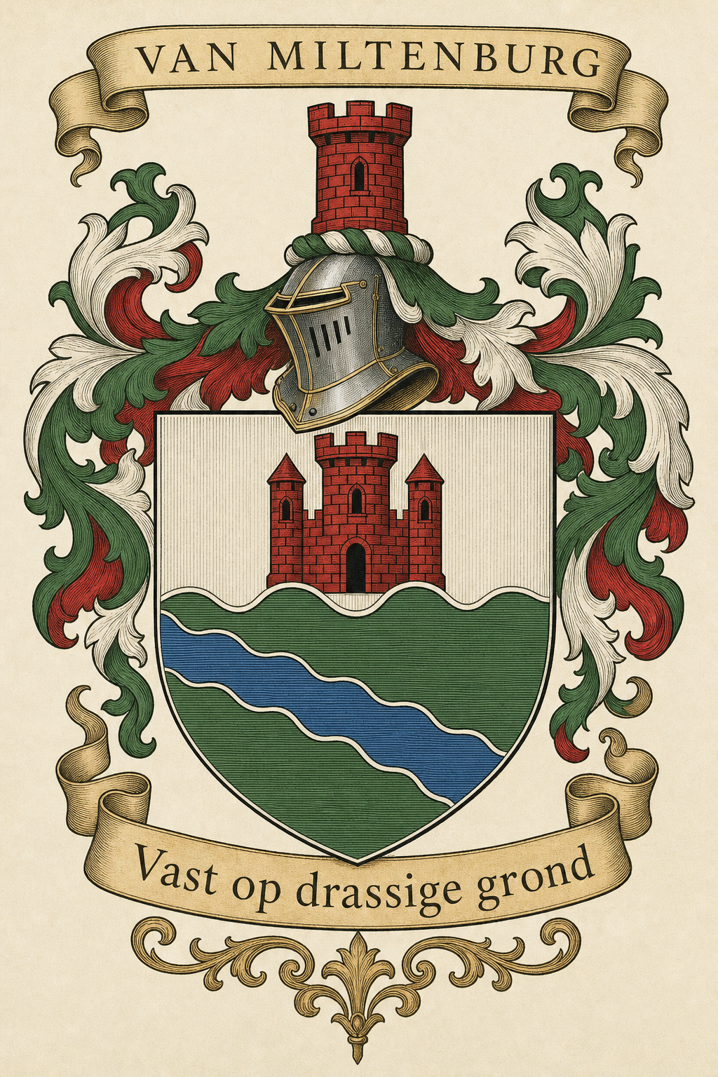 Familiewapen van de achternaam VAN MILTENBURG (vergrendeld)